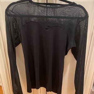 Black Mesh Long Sleeve Top 🖤